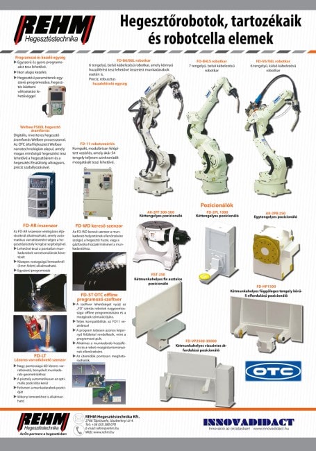 Hegesztőrobotok, tartozékaik és robotcella elemek